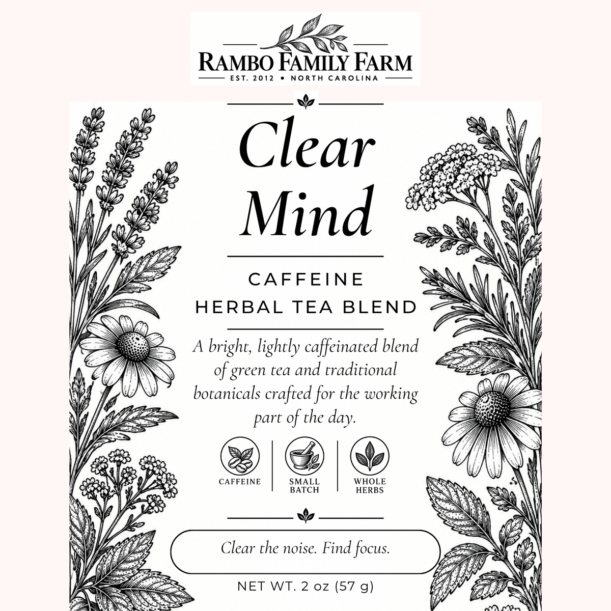 Clear Mind Loose Leaf Tea - Rambo Family Farm1 oz