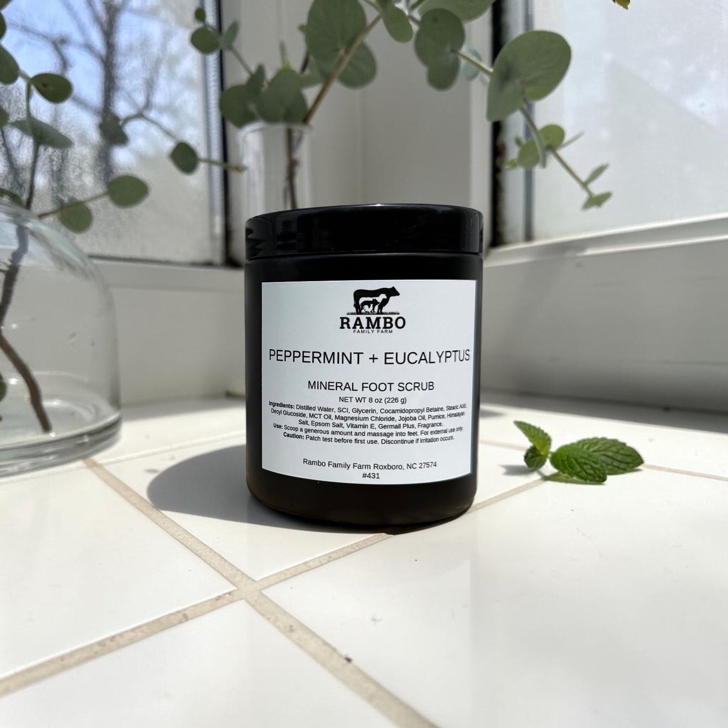 Mineral Foot Scrub - Peppermint + Eucalyptus - Rambo Family Farm