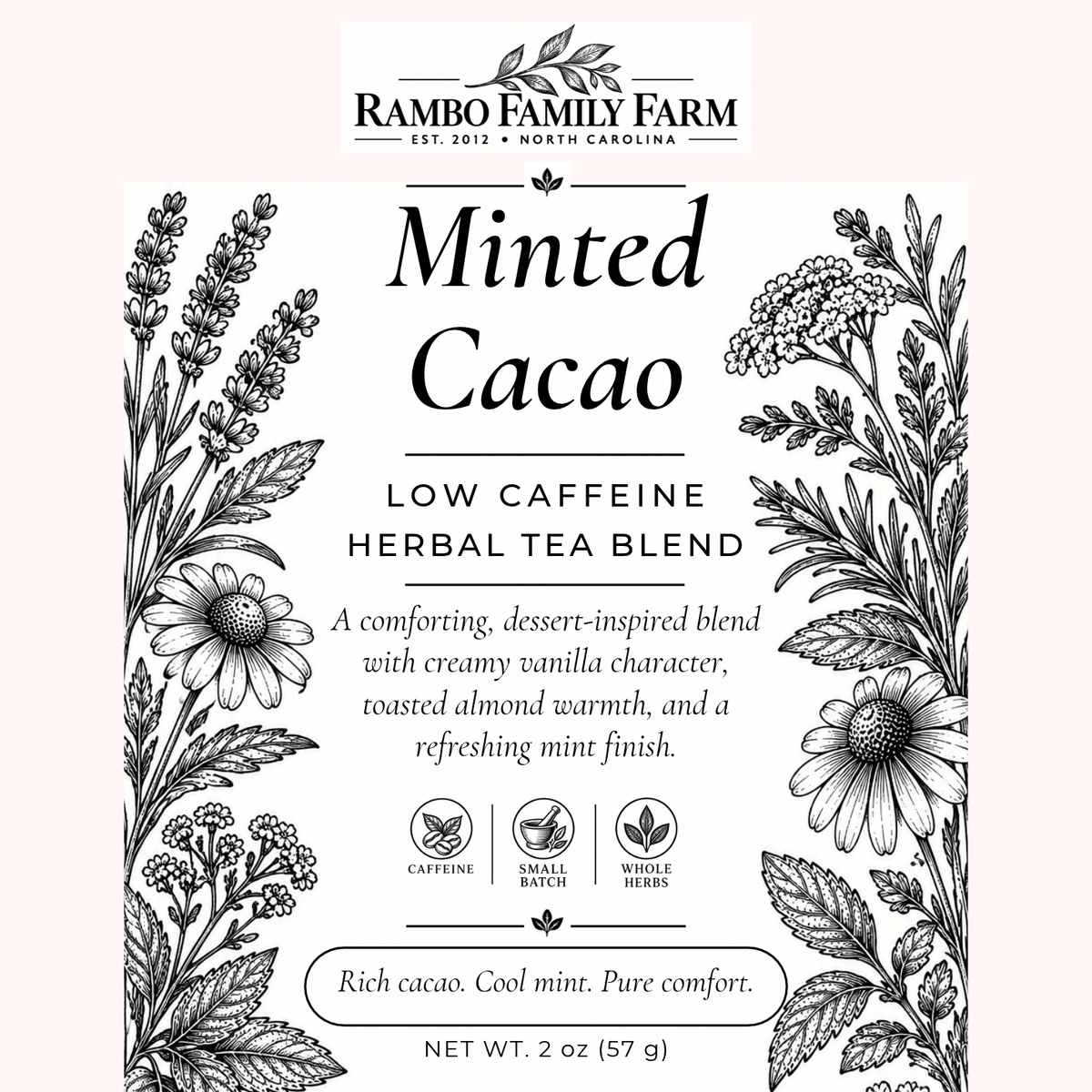 Minted Cacao Loose Leaf Tea - Rambo Family Farm2 oz