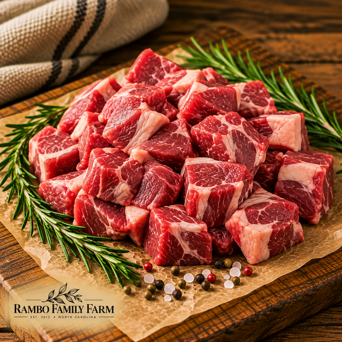 Pasture-Raised Lamb Stew Meat - Rambo Family Farm